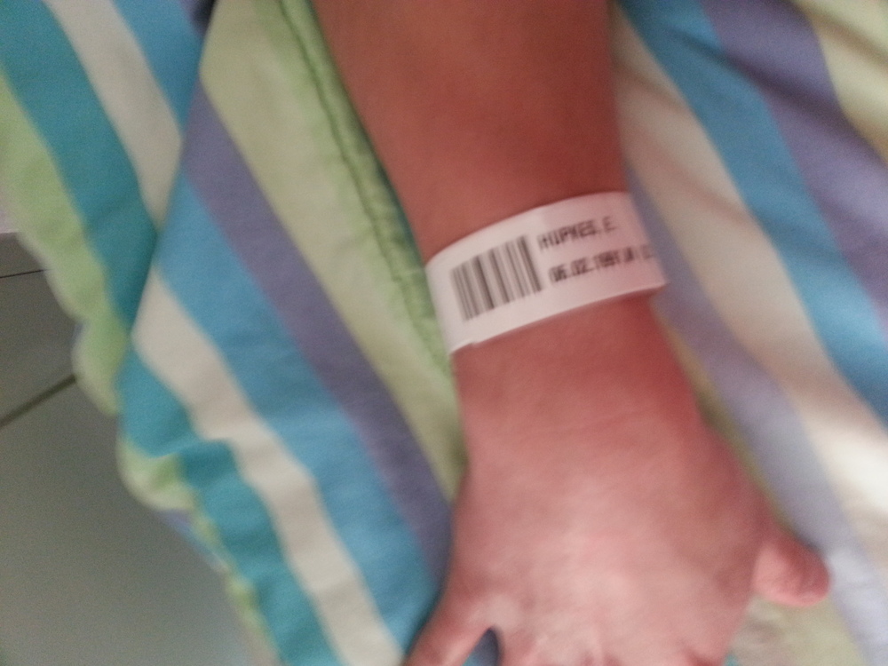 The hospital wrist-band